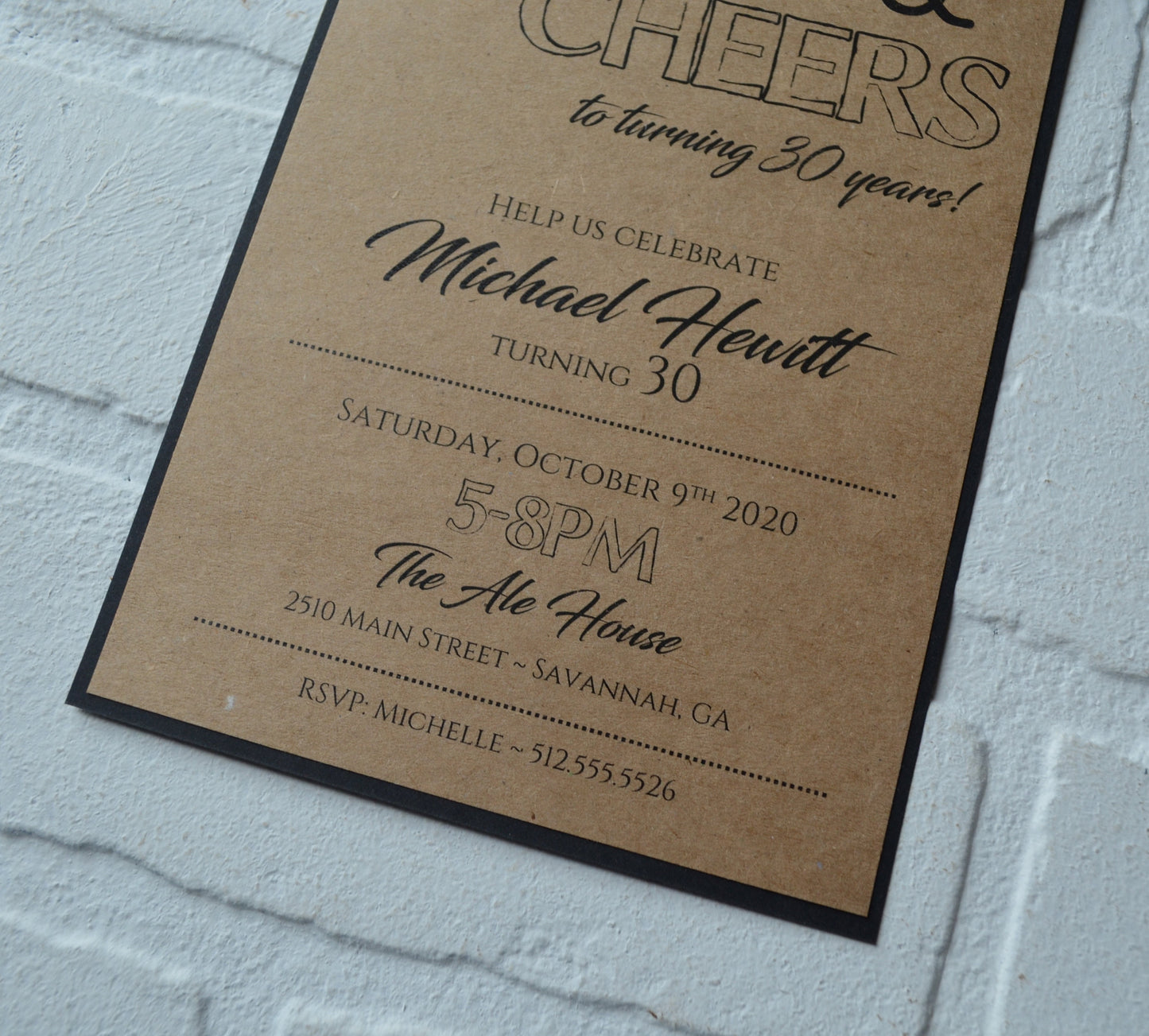 BEERS AND CHEERS 30 40 50 birthday invitation | happy birthday party invite | brewery | over the hill | kraft rustic beer drinker parties