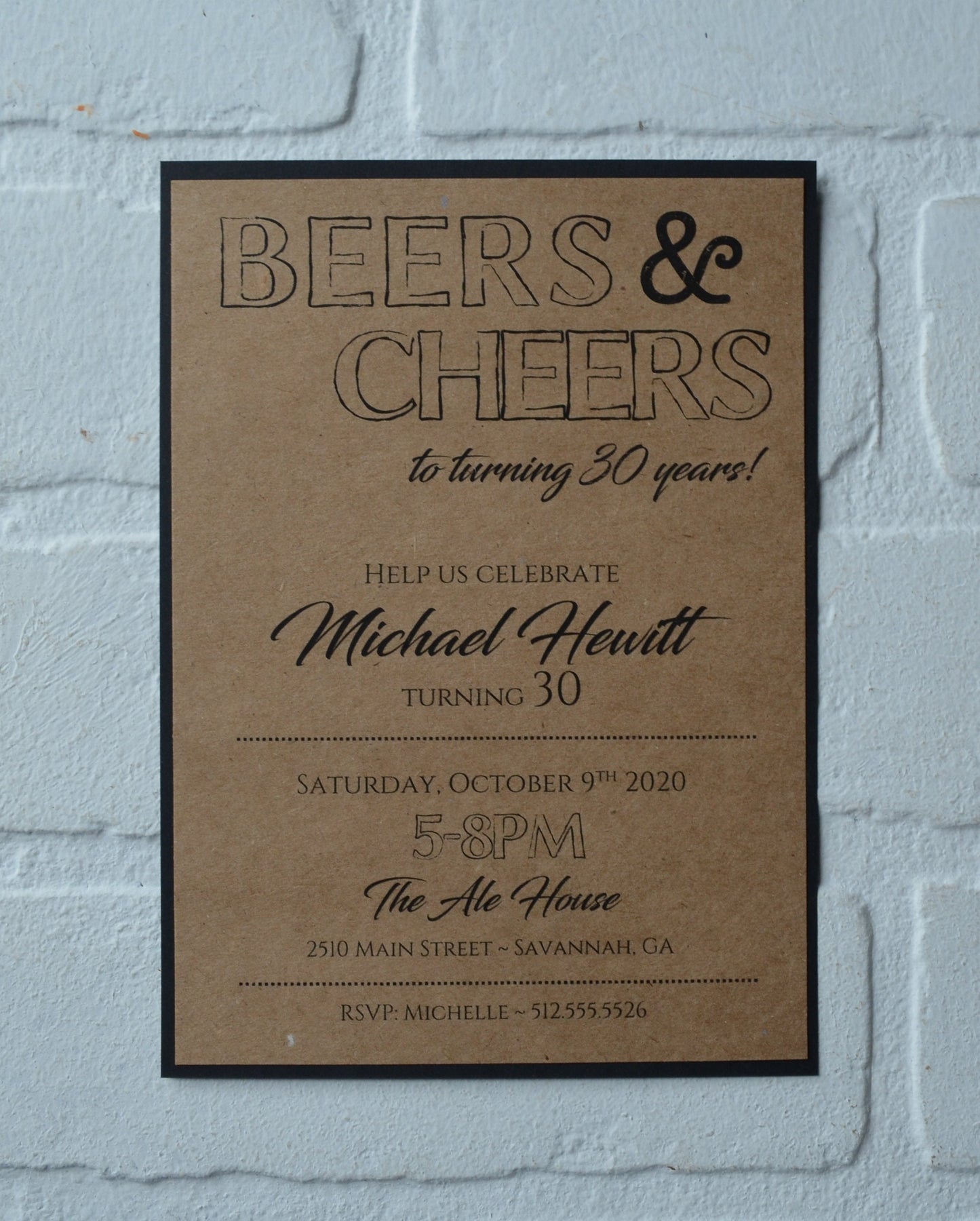 BEERS AND CHEERS 30 40 50 birthday invitation | happy birthday party invite | brewery | over the hill | kraft rustic beer drinker parties