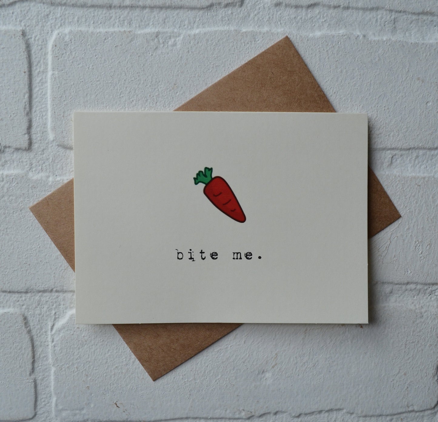 BITE ME | Funny Greeting Card | Carrot Pun