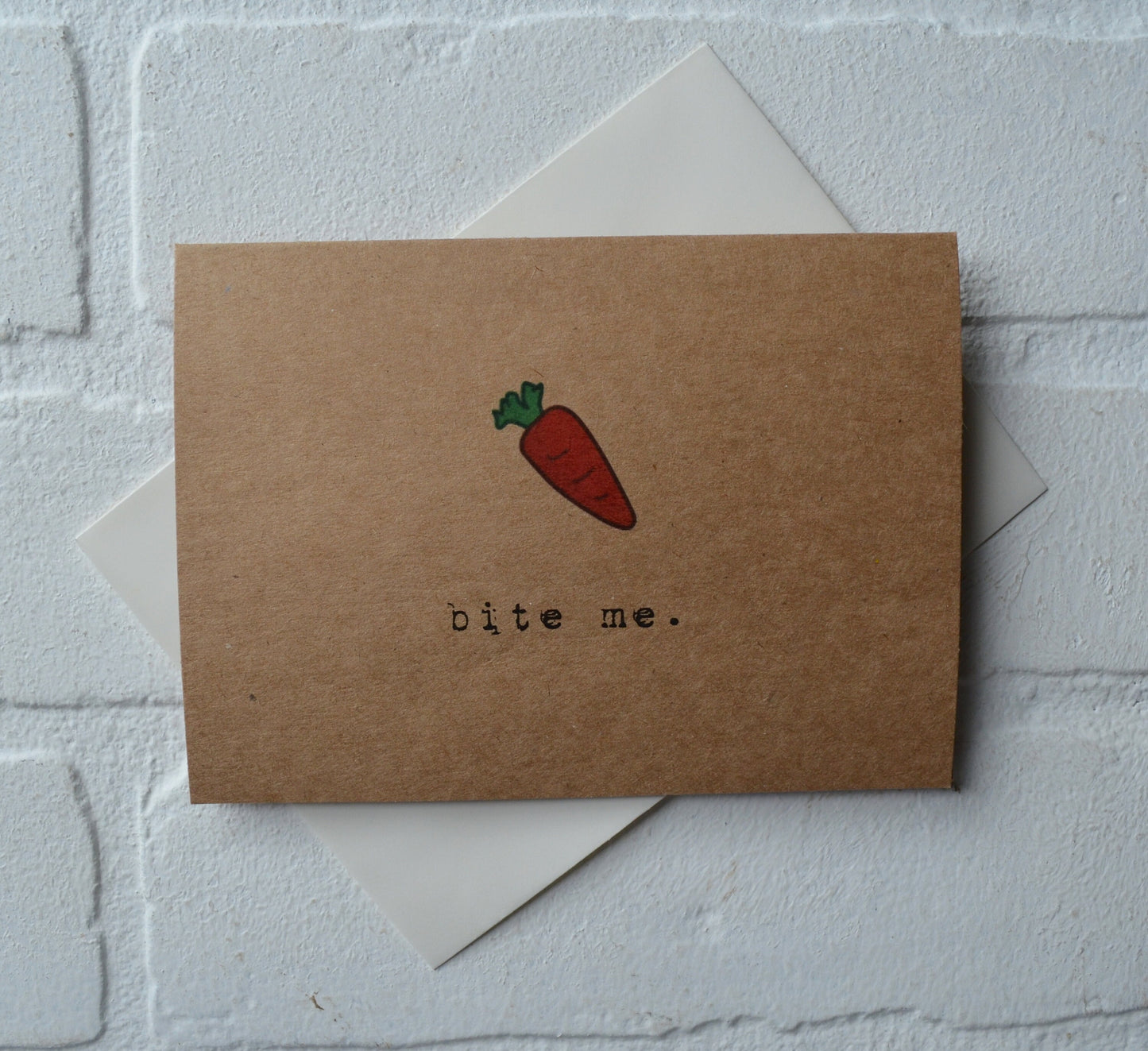 BITE ME | Funny Greeting Card | Carrot Pun