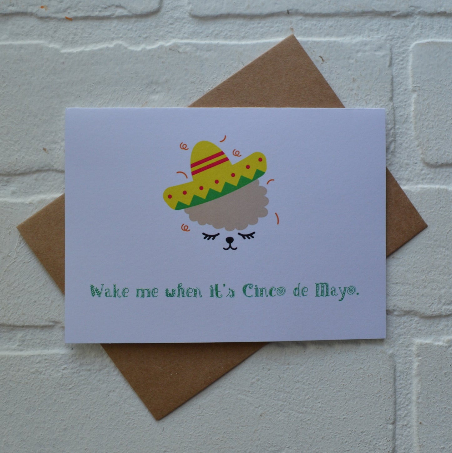 Wake me when it's Cinco de Mayo | Happy Cinco de Mayo | holiday greeting card