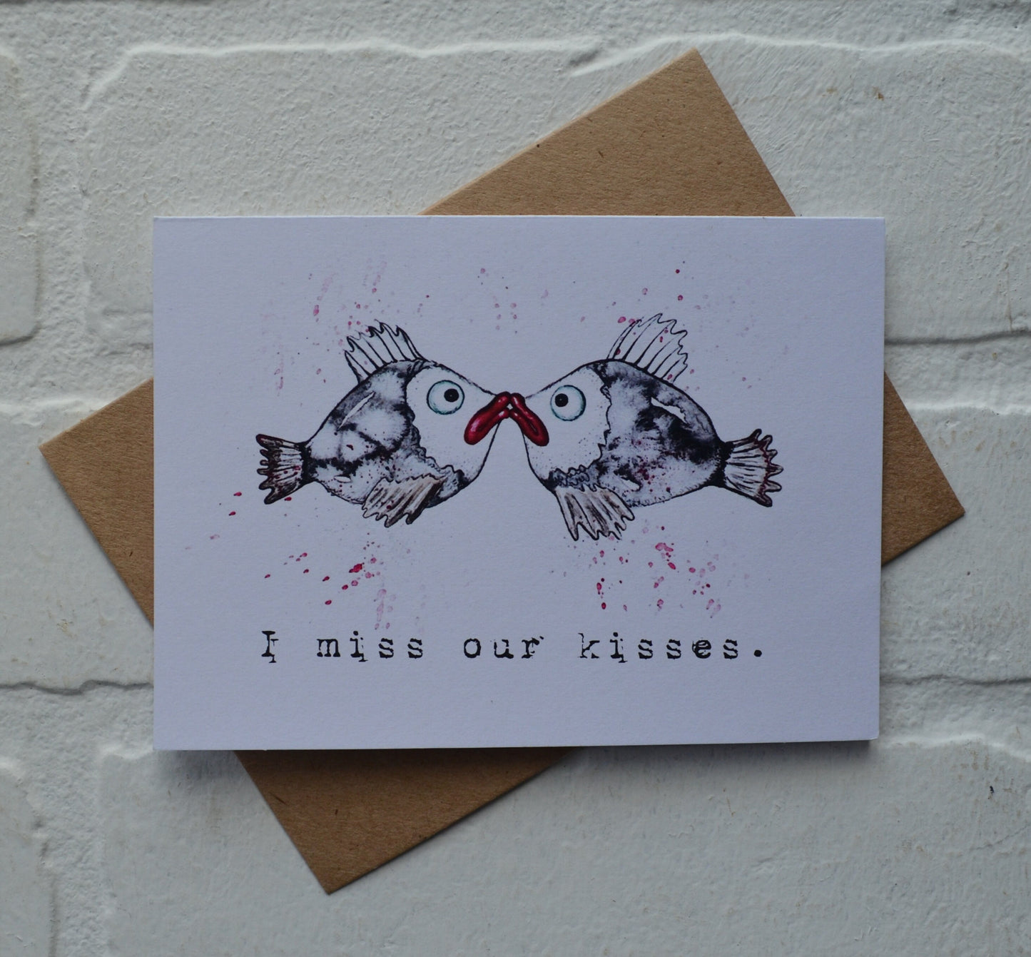 I miss our kisses | Fishing Card | Love | Happy Valentine's Day Greeting Cards