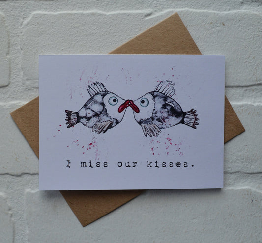 I miss our kisses | Fishing Card | Love | Happy Valentine's Day Greeting Cards