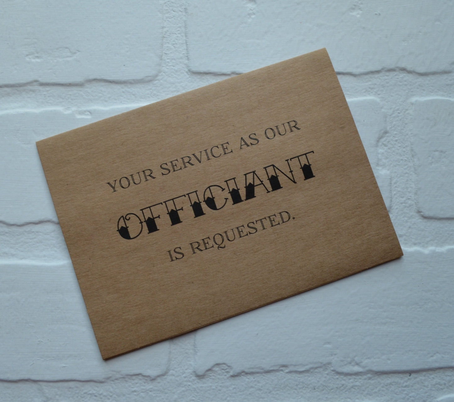 Your service is requested as our officiant card | Officiant Proposal Card | Wedding Party Invite