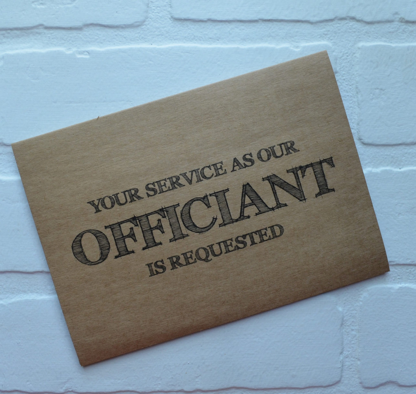 Your service is requested as our officiant | Officiant Proposal Card | Wedding Party Invite