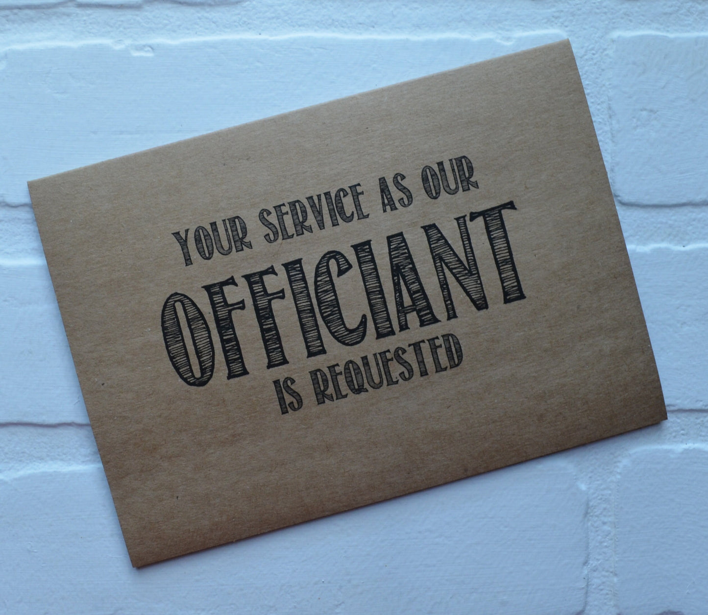 Your service is requested as our officiant | Officiant Proposal Card | Wedding Party Invite