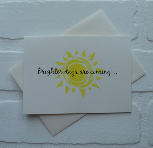 BRIGHTER DAYS are coming health card healing prayer friendship card thinking of you cards watercolor sunshine card recovery card prayer card