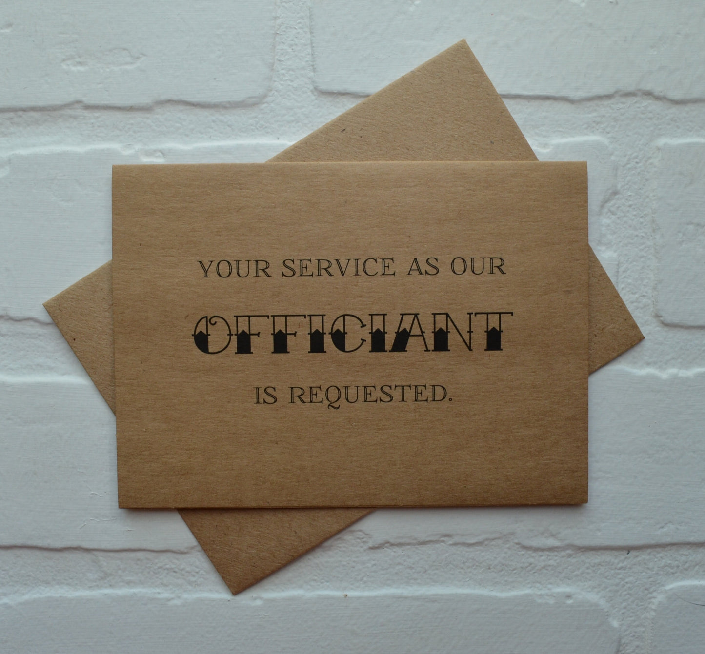 Your service is requested as our officiant card | Officiant Proposal Card | Wedding Party Invite