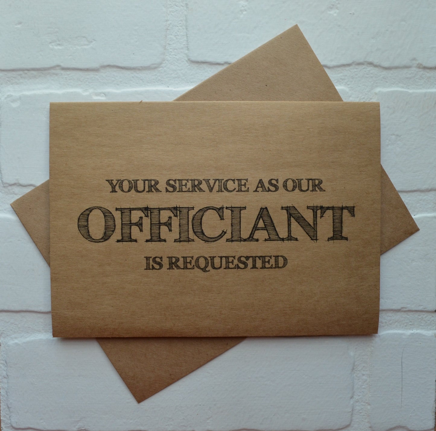 Your service is requested as our officiant | Officiant Proposal Card | Wedding Party Invite