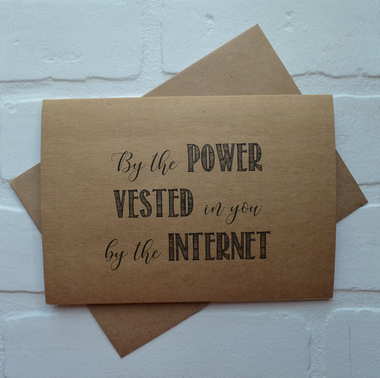 By the power vested in you by the internet | Officiant Proposal Card | Wedding Party Invite