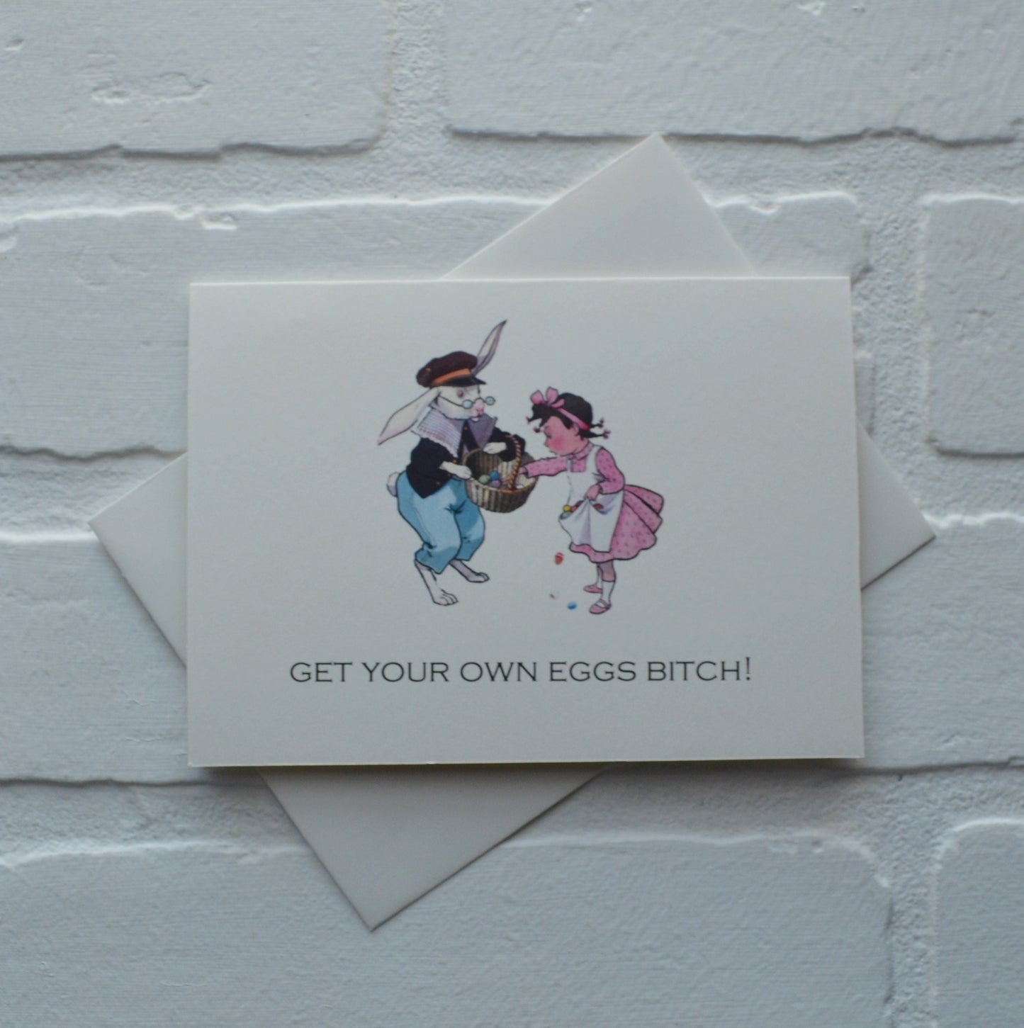 Get your own EGGS BIT#CH funny happy easter cards | easter eggs | funny easter bunny | easter egg basket | easter egg hunt greeting card