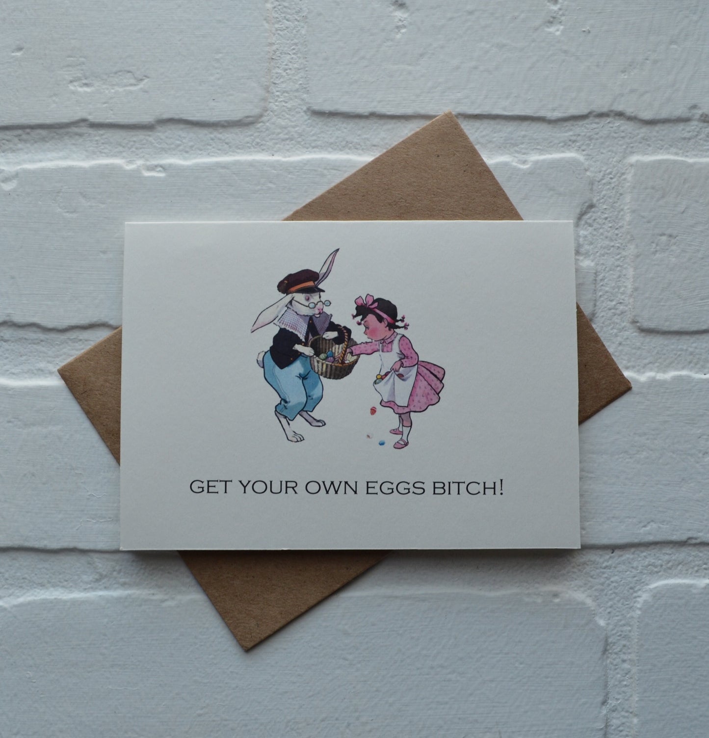 Get your own EGGS BIT#CH funny happy easter cards | easter eggs | funny easter bunny | easter egg basket | easter egg hunt greeting card