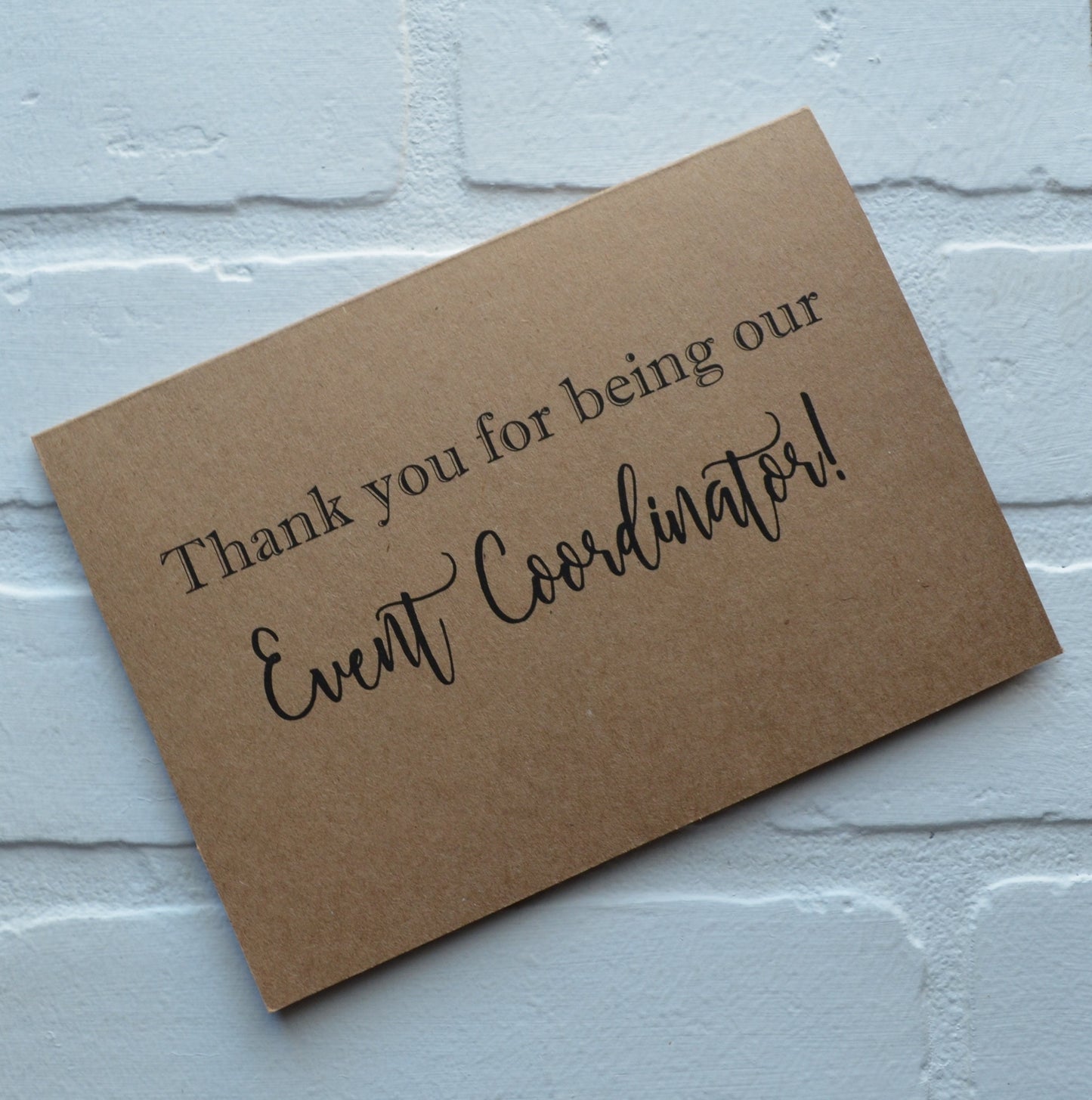 Thank you for being our event coordinator | wedding thank you card