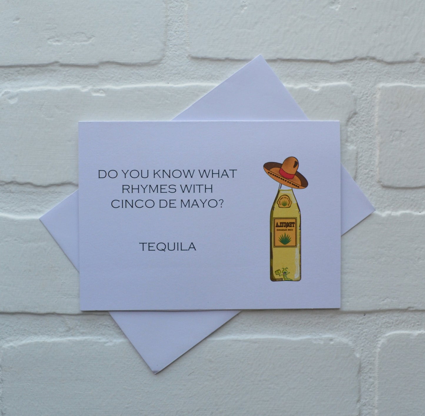 Do you know what rhymes with Cinco de Mayo - tequila | Happy Cinco de Mayo | holiday greeting card