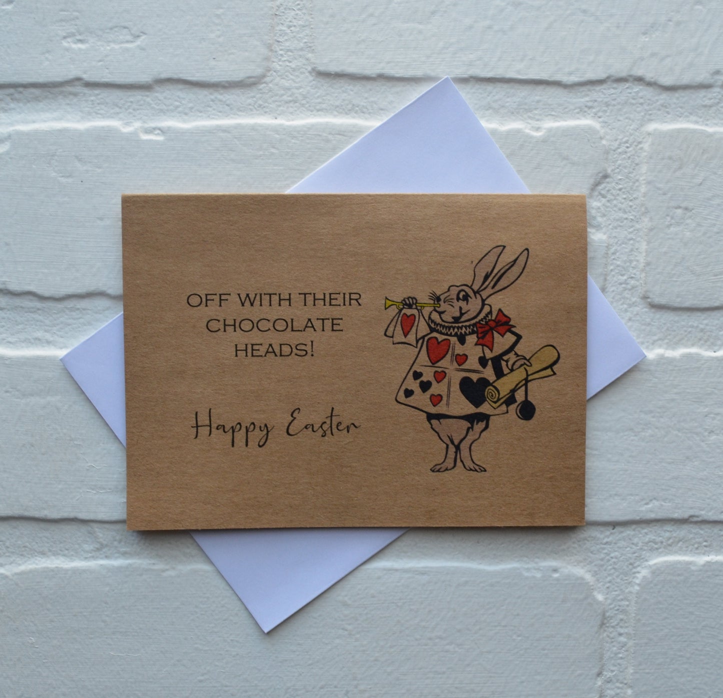 Off with their CHOCOLATE HEADS EASTER card | Happy Easter | Holiday Card