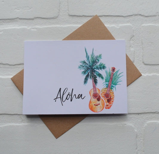 ALOHA | HELLO card | just because card | pineapple card | love card | boyfriend girlfriend card | PALM tree card pineapple card | hawaii