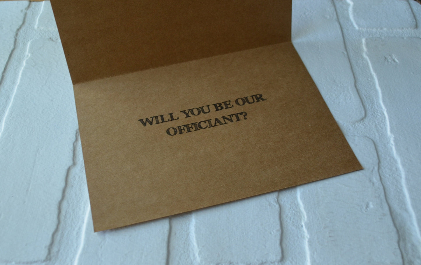 Ordained online wedding will be fine | Officiant Proposal Card | Wedding Party Invite