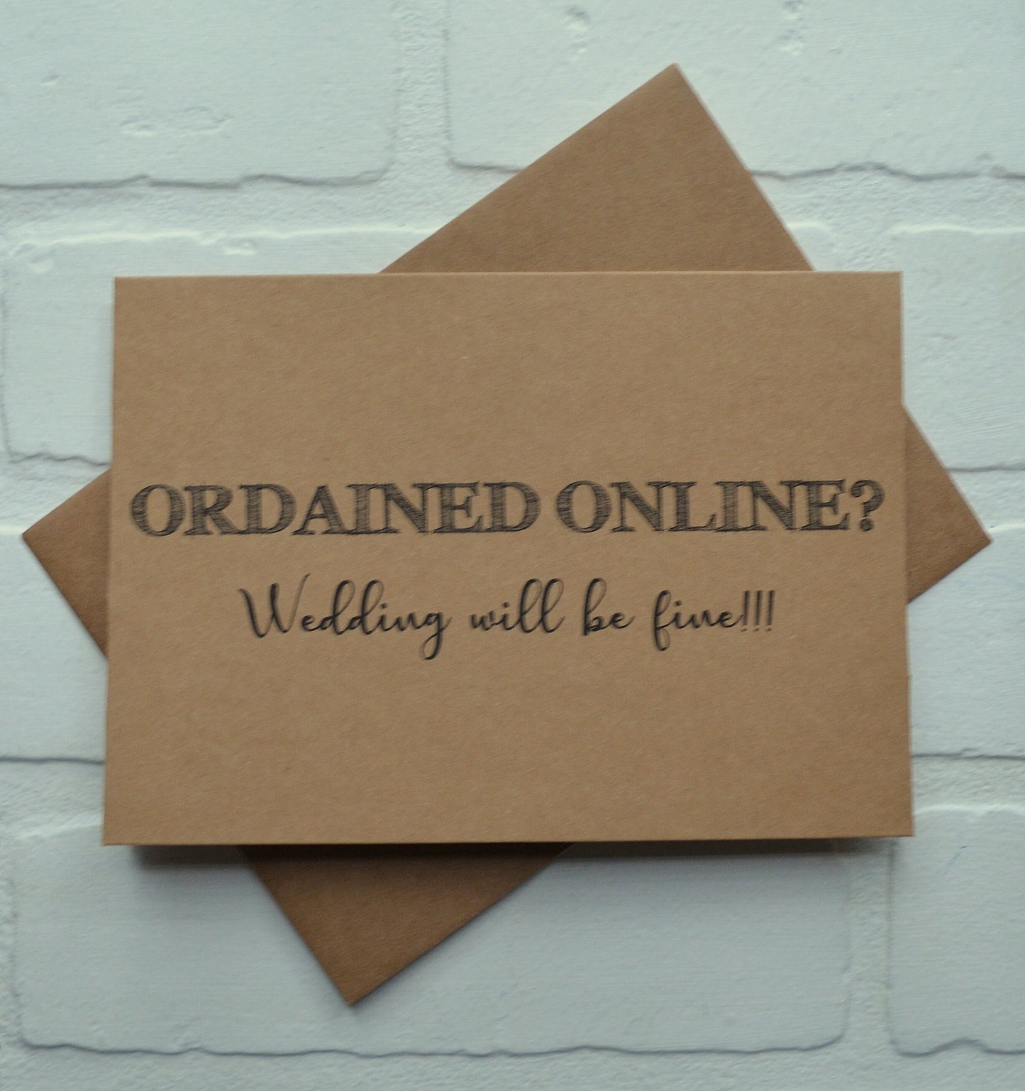 Ordained online wedding will be fine | Officiant Proposal Card | Wedding Party Invite