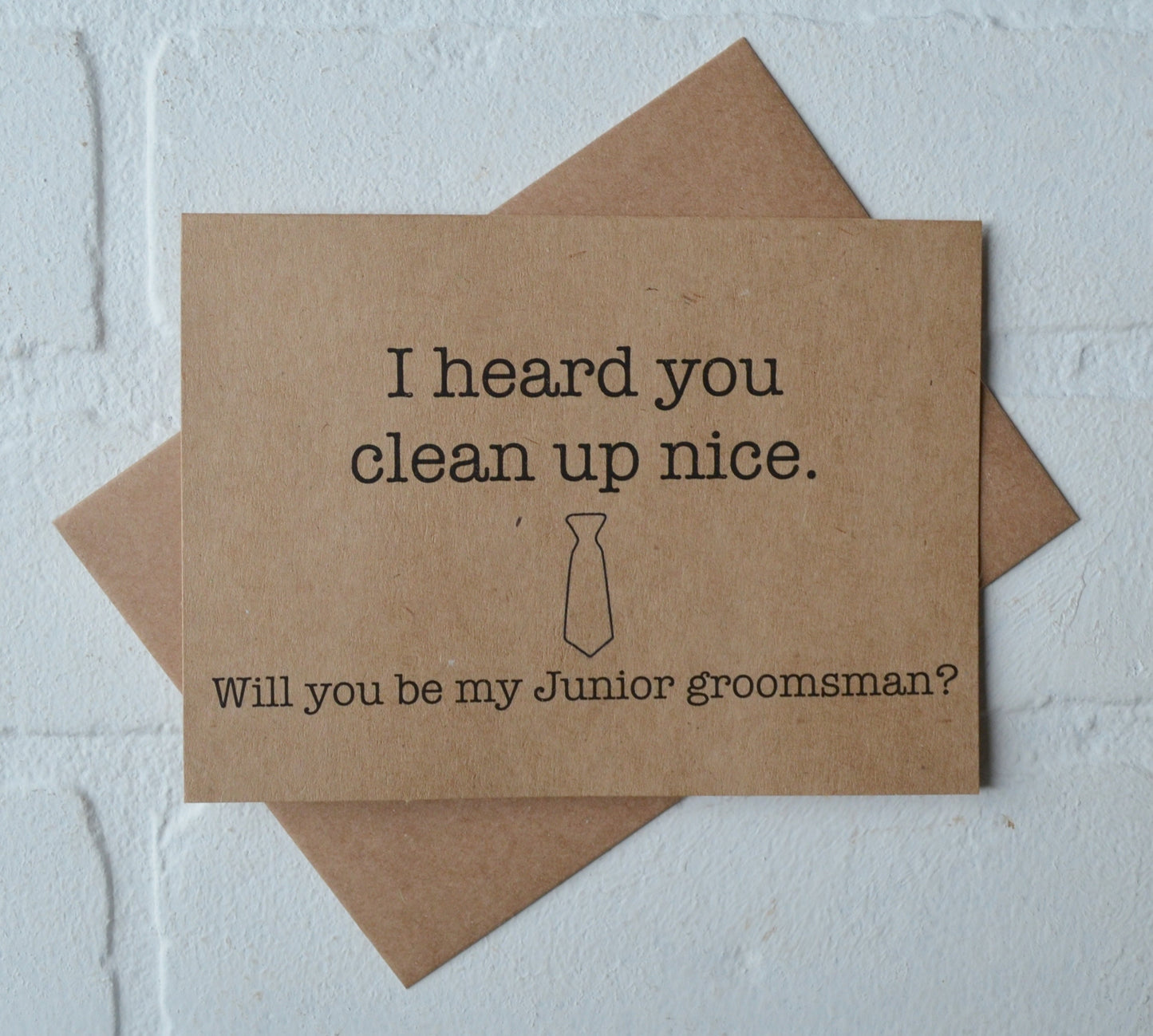 I heard you CLEAN up nice groomsmen proposal cards | wedding party invite