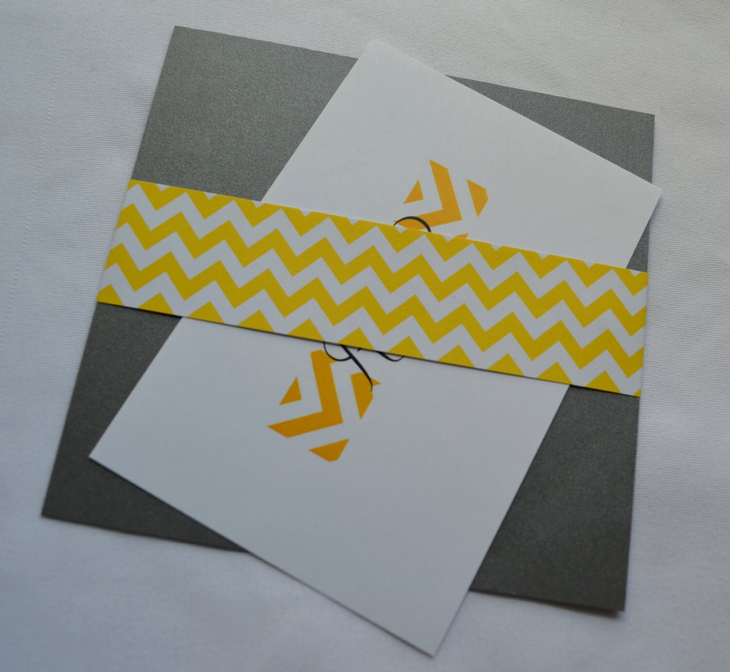 Chevron Style Wedding Invitation Set of 75 grey yellow square invite modern wedding invitation chevron invitation set yellow chevron wedding