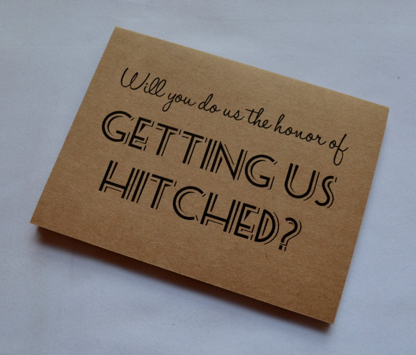 Will you do us the honor of getting us hitched | Officiant Proposal Card | Wedding Party Invite