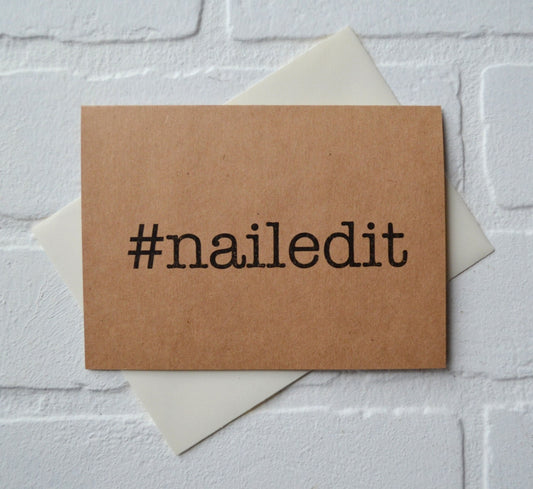 NAILED IT #nailedit card hashtag card congratulations card wedding card friendship card winner card rustic note card stationary good job